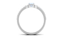 Moonstone and Diamond Solitaire Ring Set Moonstone - ( AAA ) - Quality - Rosec Jewels