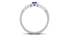 Natural Amethyst and Diamond Stackable Ring Set Amethyst - ( AAA ) - Quality - Rosec Jewels