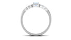 Moonstone Solitaire Ring Set with Diamond Moonstone - ( AAA ) - Quality - Rosec Jewels