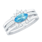 Natural Sky Blue Topaz and Diamond Ring Set Sky Blue Topaz - ( AAA ) - Quality - Rosec Jewels