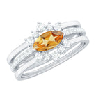 1.50 CT Natural Citrine Stackable Ring Set with Moissanite Citrine - ( AAA ) - Quality - Rosec Jewels