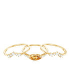 1.50 CT Natural Citrine Stackable Ring Set with Moissanite Citrine - ( AAA ) - Quality - Rosec Jewels