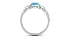 Natural Swiss Blue Topaz Ring Set with Moissanite Swiss Blue Topaz - ( AAA ) - Quality - Rosec Jewels