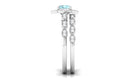 1 CT Sky Blue Topaz Flower Beaded Ring Set with Diamond Sky Blue Topaz - ( AAA ) - Quality - Rosec Jewels