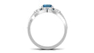 Cushion Cut London Blue Topaz and Diamond Bridal Ring Set London Blue Topaz - ( AAA ) - Quality - Rosec Jewels