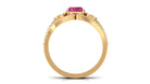 Cushion Cut Pink Tourmaline and Diamond Bridal Ring Set Pink Tourmaline - ( AAA ) - Quality - Rosec Jewels