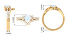 Cushion Cut Moonstone and Diamond Bridal Ring Set Moonstone - ( AAA ) - Quality - Rosec Jewels