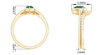 Emerald Designer Teardrop Ring Set with Diamond Halo Emerald - ( AAA ) - Quality - Rosec Jewels