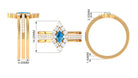 Marquise Shape Swiss Blue Topaz Solitaire Ring Set with Moissanite Swiss Blue Topaz - ( AAA ) - Quality - Rosec Jewels