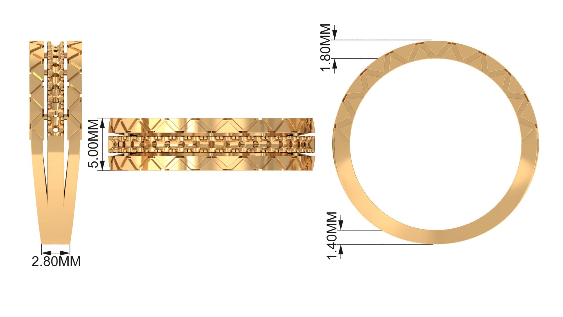 0.50 CT Natural Diamond Gold Half Eternity Band Ring Diamond - ( HI-SI ) - Color and Clarity - Rosec Jewels