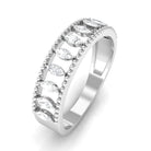 Marquise Cut Diamond Half Eternity Ring with Beads Diamond - ( HI-SI ) - Color and Clarity - Rosec Jewels