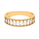 Marquise Cut Diamond Half Eternity Ring with Beads Diamond - ( HI-SI ) - Color and Clarity - Rosec Jewels