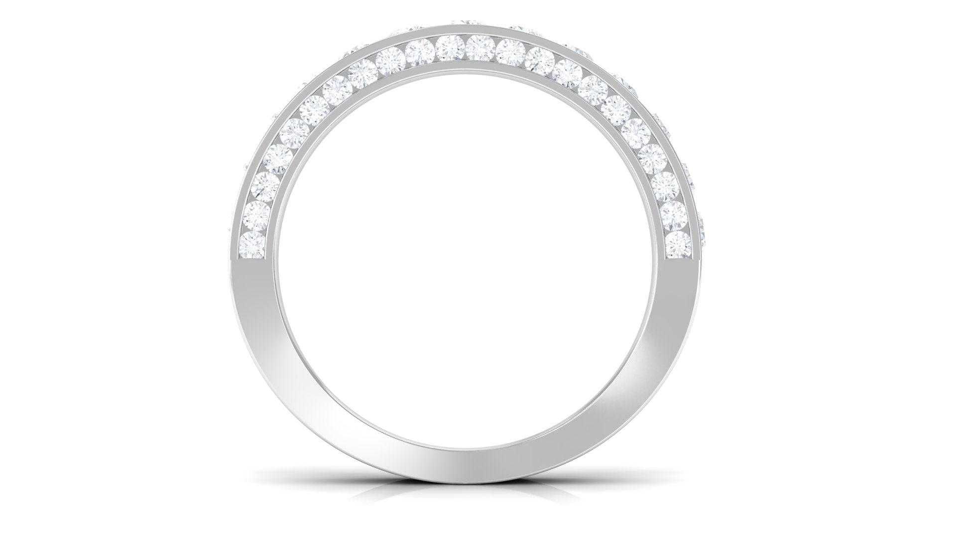 3.75 CT Certified Moissanite Gold Eternity Ring in Channel Setting Moissanite - ( D-VS1 ) - Color and Clarity - Rosec Jewels