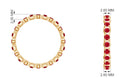 1.25 CT Created Ruby Eternity Band Ring Lab Created Ruby - ( AAAA ) - Quality - Rosec Jewels