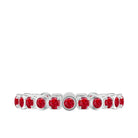 1.25 CT Created Ruby Eternity Band Ring Lab Created Ruby - ( AAAA ) - Quality - Rosec Jewels