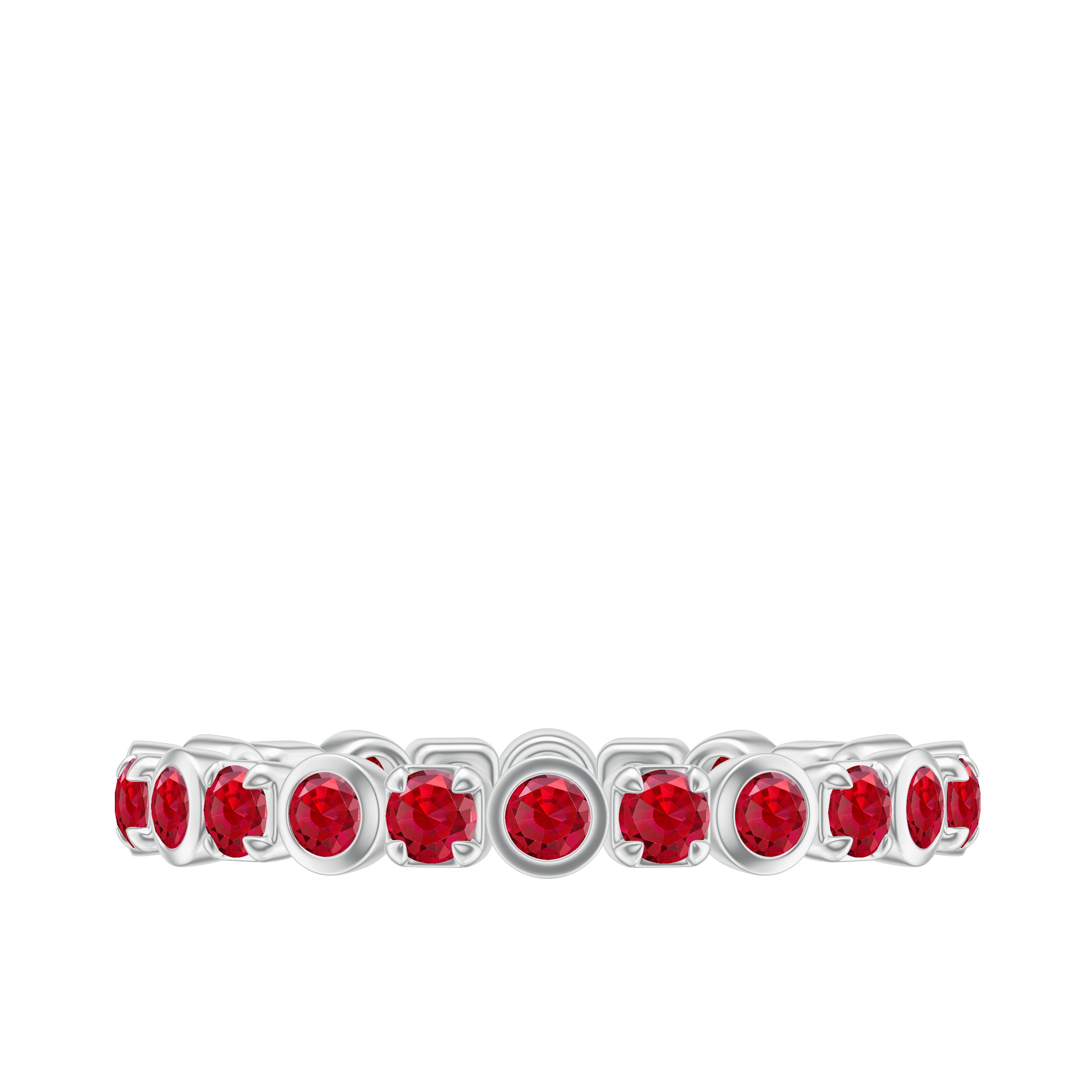 1.25 CT Created Ruby Eternity Band Ring Lab Created Ruby - ( AAAA ) - Quality - Rosec Jewels