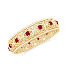 Ruby Celtic Band Ring in 4 Prong Diagonal Setting Ruby - ( AAA ) - Quality - Rosec Jewels