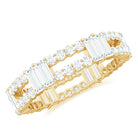 2.75 Carat Full Moissanite Double Eternity Band Ring in Gold Moissanite - ( D-VS1 ) - Color and Clarity - Rosec Jewels