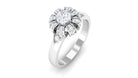 Natural Diamond Flower Engagement Ring Diamond - ( HI-SI ) - Color and Clarity - Rosec Jewels