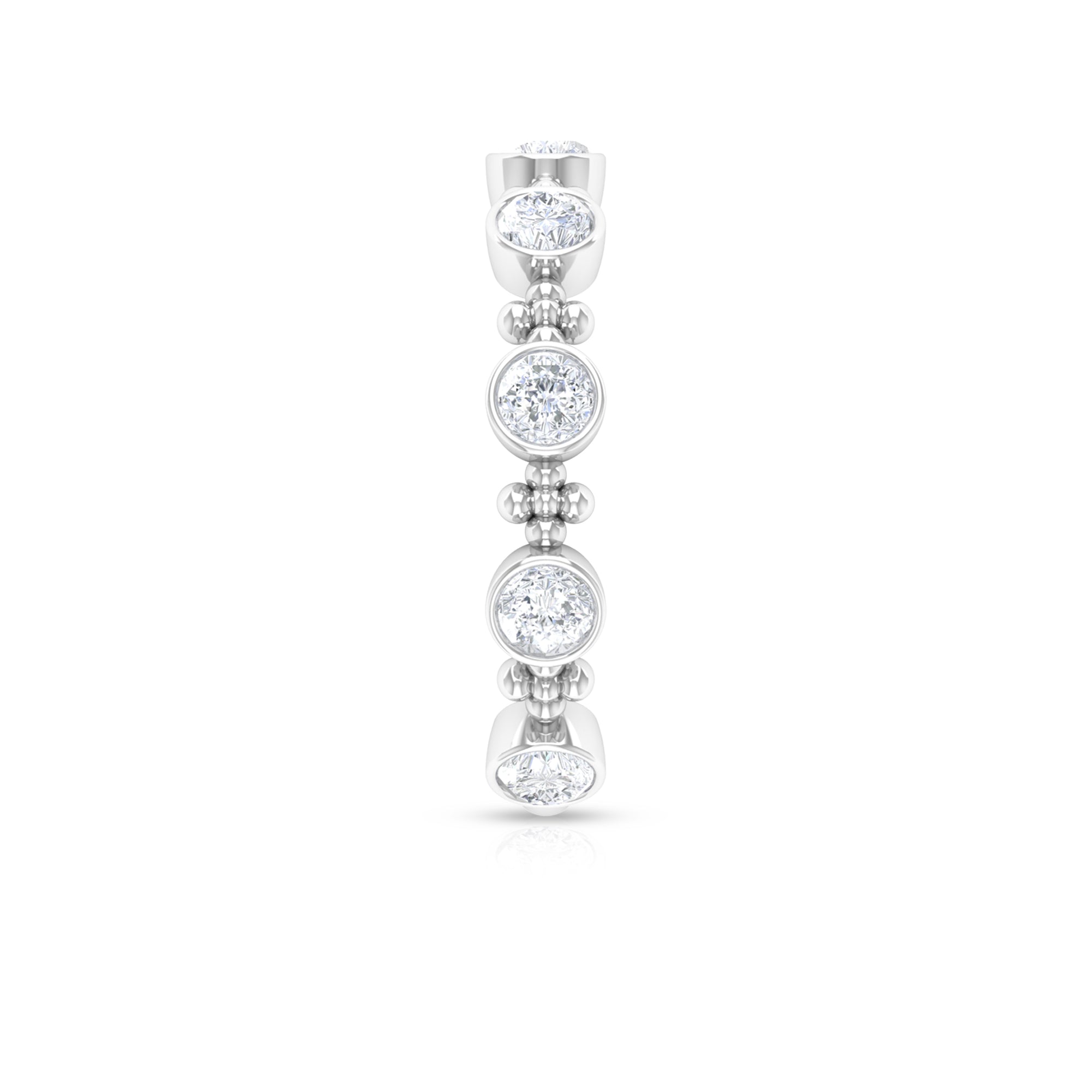 Amazing Moissanite Stackable Ring in Bezel Setting Moissanite - ( D-VS1 ) - Color and Clarity - Rosec Jewels