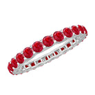 Trellis Set Round Cut Created Ruby Full Eternity Band Ring Lab Created Ruby - ( AAAA ) - Quality - Rosec Jewels