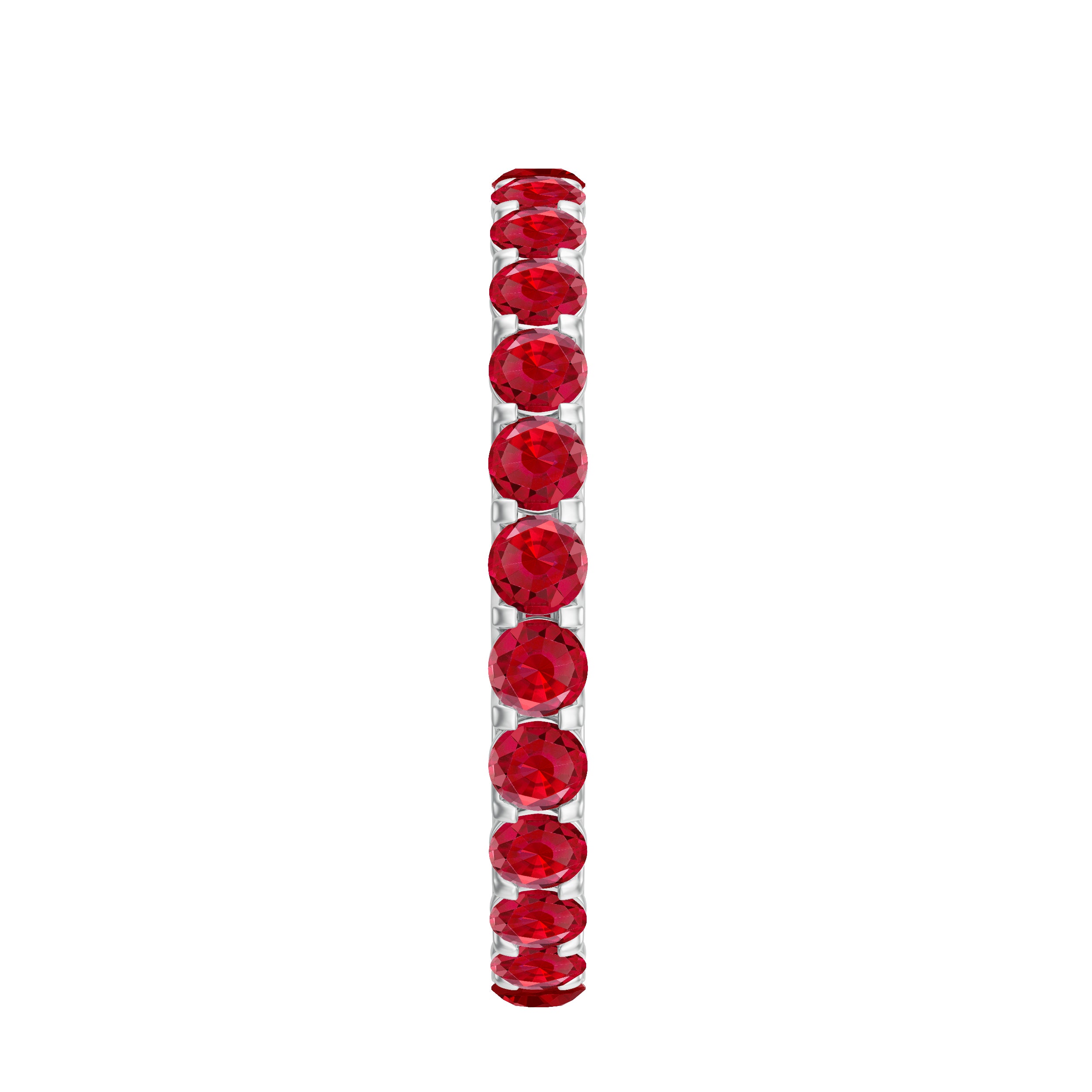 Trellis Set Round Cut Created Ruby Full Eternity Band Ring Lab Created Ruby - ( AAAA ) - Quality - Rosec Jewels