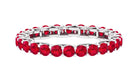 Trellis Set Round Cut Created Ruby Full Eternity Band Ring Lab Created Ruby - ( AAAA ) - Quality - Rosec Jewels