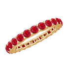 Trellis Set Round Cut Created Ruby Full Eternity Band Ring Lab Created Ruby - ( AAAA ) - Quality - Rosec Jewels