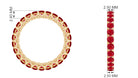 Trellis Set Round Cut Created Ruby Full Eternity Band Ring Lab Created Ruby - ( AAAA ) - Quality - Rosec Jewels