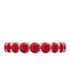 Simple Round Lab-Created Ruby Eternity Ring in Shared Prong Setting Lab Created Ruby - ( AAAA ) - Quality - Rosec Jewels