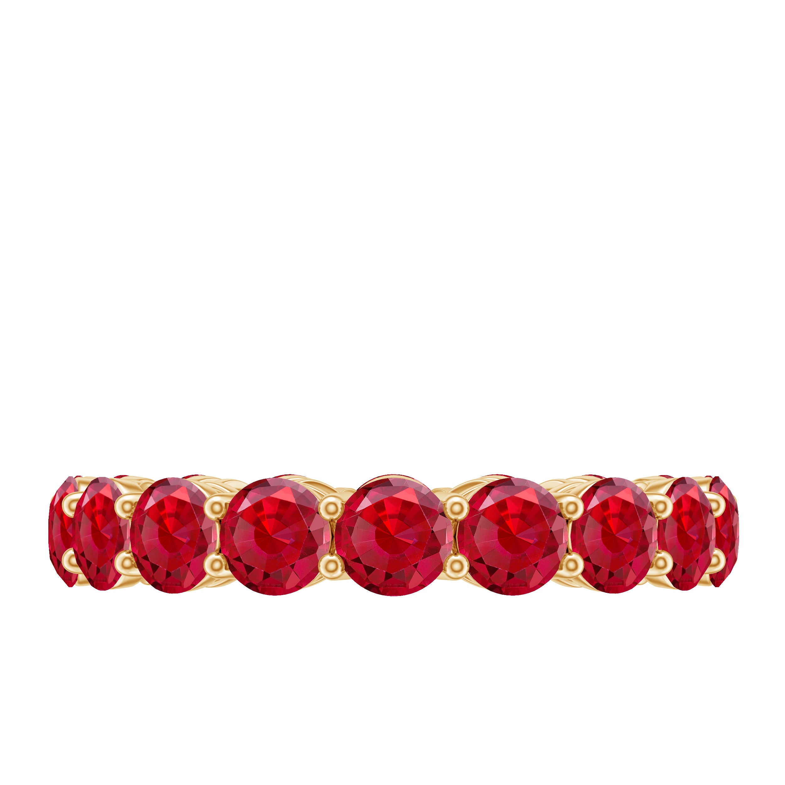 Simple Round Lab-Created Ruby Eternity Ring in Shared Prong Setting Lab Created Ruby - ( AAAA ) - Quality - Rosec Jewels