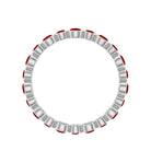 Bezel Set Round Created Ruby Unique Full Eternity Ring Lab Created Ruby - ( AAAA ) - Quality - Rosec Jewels