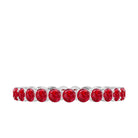 Round Lab-Created Ruby Full Eternity Ring in Gold Lab Created Ruby - ( AAAA ) - Quality - Rosec Jewels