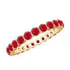 Round Lab-Created Ruby Full Eternity Ring in Gold Lab Created Ruby - ( AAAA ) - Quality - Rosec Jewels