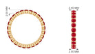 Round Lab-Created Ruby Full Eternity Ring in Gold Lab Created Ruby - ( AAAA ) - Quality - Rosec Jewels