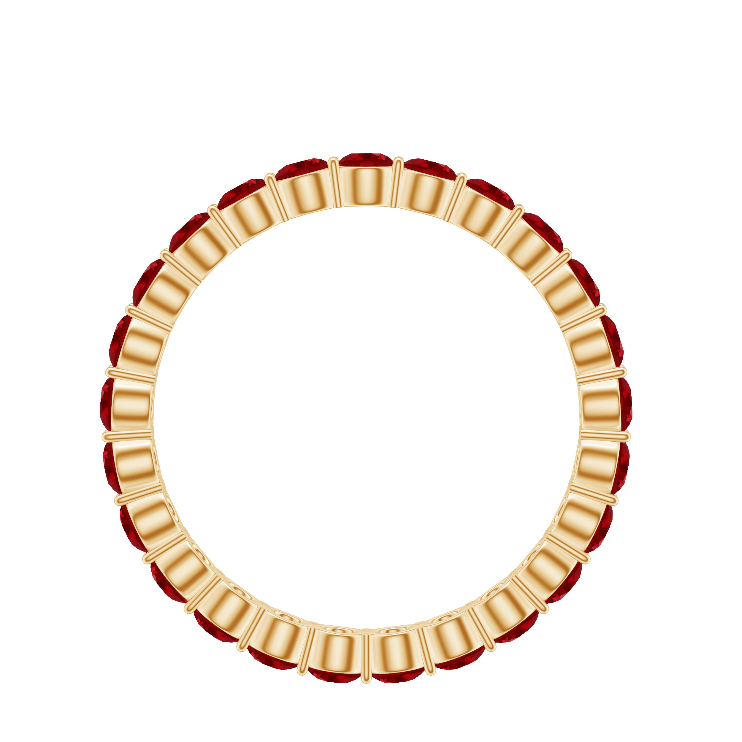 Round Lab-Created Ruby Full Eternity Ring in Gold Lab Created Ruby - ( AAAA ) - Quality - Rosec Jewels