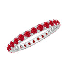 2 CT Created Ruby Full Eternity Band Ring in Gold Lab Created Ruby - ( AAAA ) - Quality - Rosec Jewels