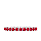 2 CT Created Ruby Full Eternity Band Ring in Gold Lab Created Ruby - ( AAAA ) - Quality - Rosec Jewels