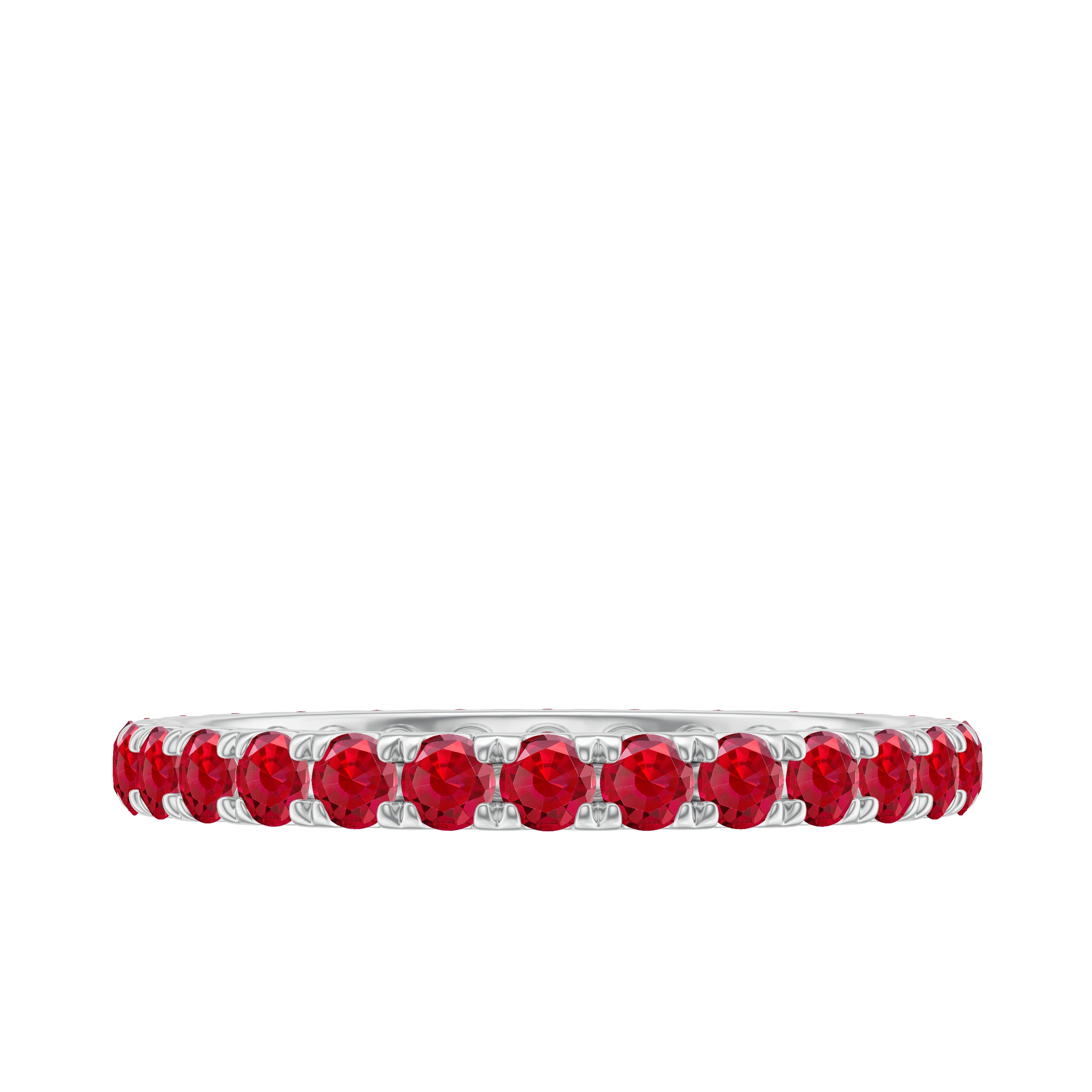 2 CT Created Ruby Full Eternity Band Ring in Gold Lab Created Ruby - ( AAAA ) - Quality - Rosec Jewels