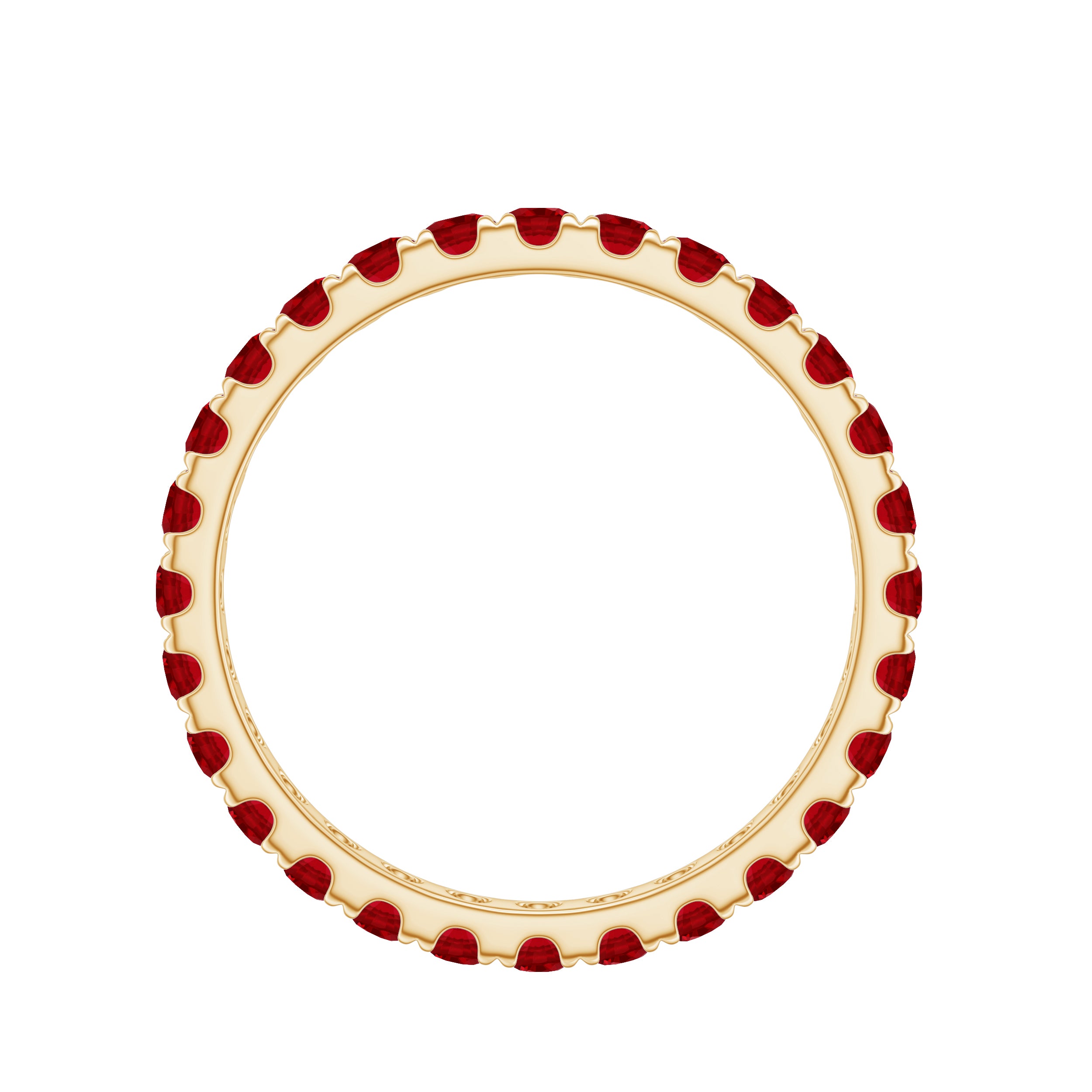 2 CT Created Ruby Full Eternity Band Ring in Gold Lab Created Ruby - ( AAAA ) - Quality - Rosec Jewels