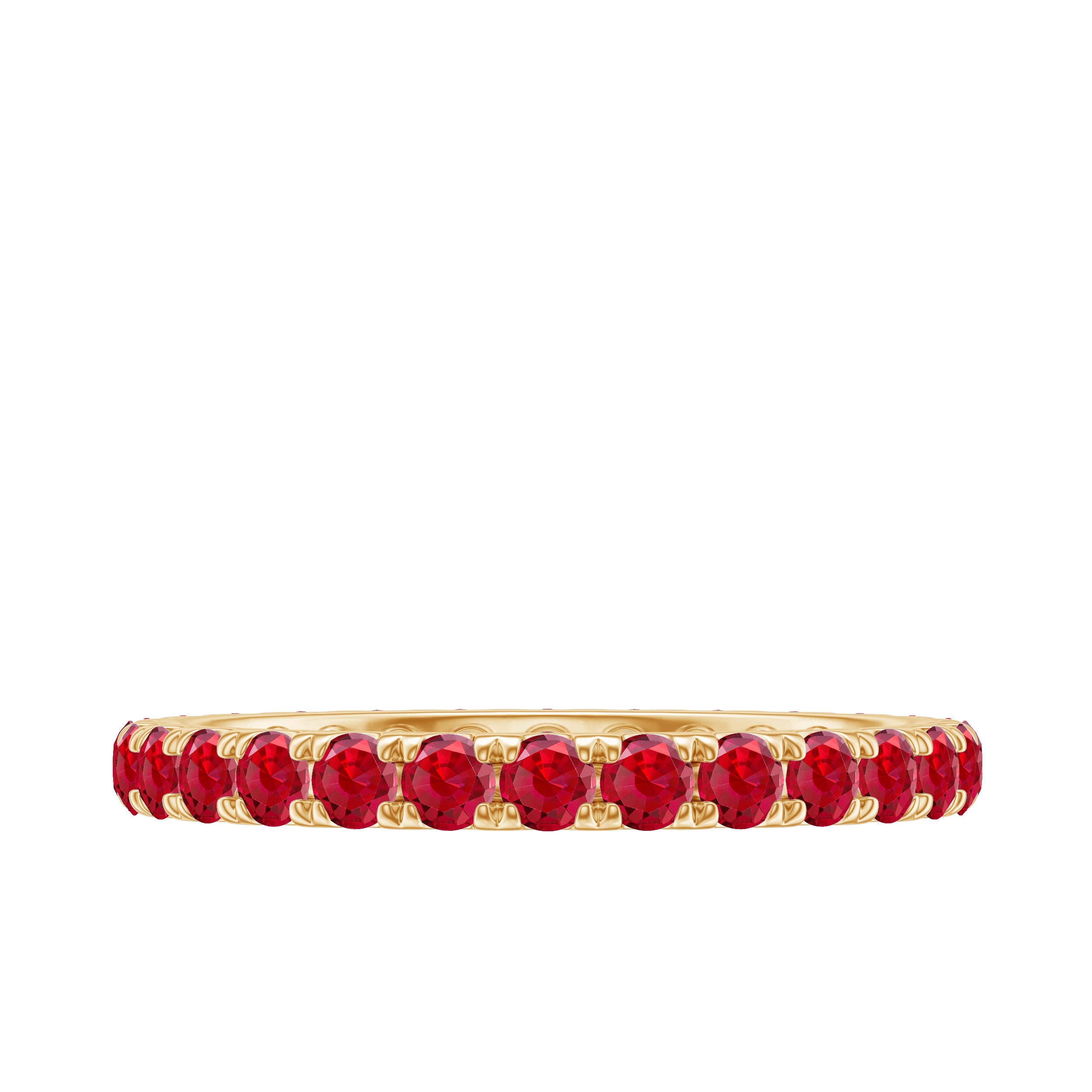 2 CT Created Ruby Full Eternity Band Ring in Gold Lab Created Ruby - ( AAAA ) - Quality - Rosec Jewels