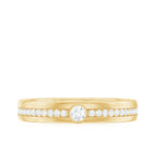 1/4 CT Bezel Set Moissanite and Gold Unisex Band Ring Moissanite - ( D-VS1 ) - Color and Clarity - Rosec Jewels