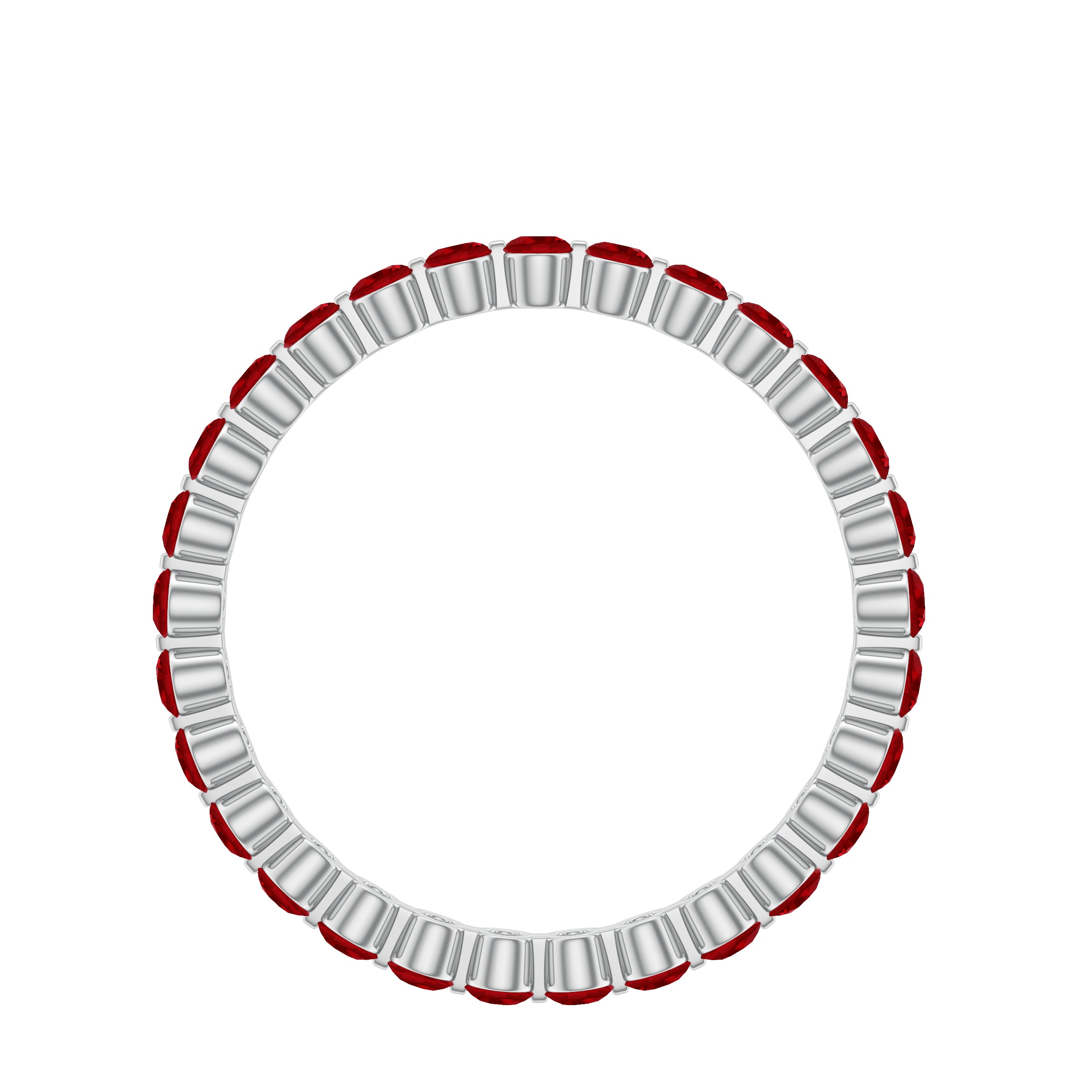 Simple Minimal Eternity Band Ring with Round Cut Lab-Created Ruby Lab Created Ruby - ( AAAA ) - Quality - Rosec Jewels