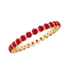 Simple Minimal Eternity Band Ring with Round Cut Lab-Created Ruby Lab Created Ruby - ( AAAA ) - Quality - Rosec Jewels