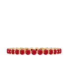 Simple Minimal Eternity Band Ring with Round Cut Lab-Created Ruby Lab Created Ruby - ( AAAA ) - Quality - Rosec Jewels