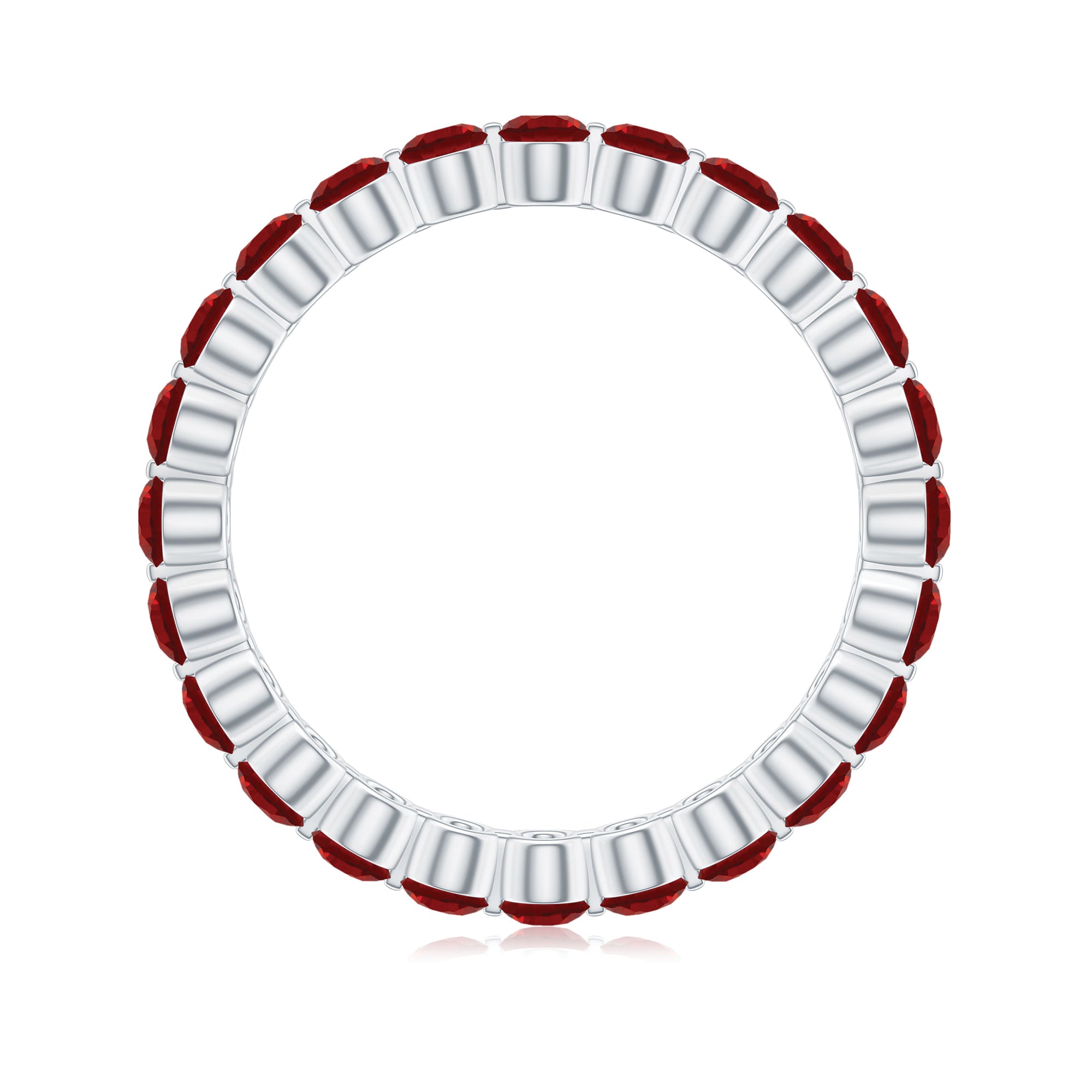 2.5 CT Round Lab-Created Ruby Full Eternity Ring in Gold Lab Created Ruby - ( AAAA ) - Quality - Rosec Jewels