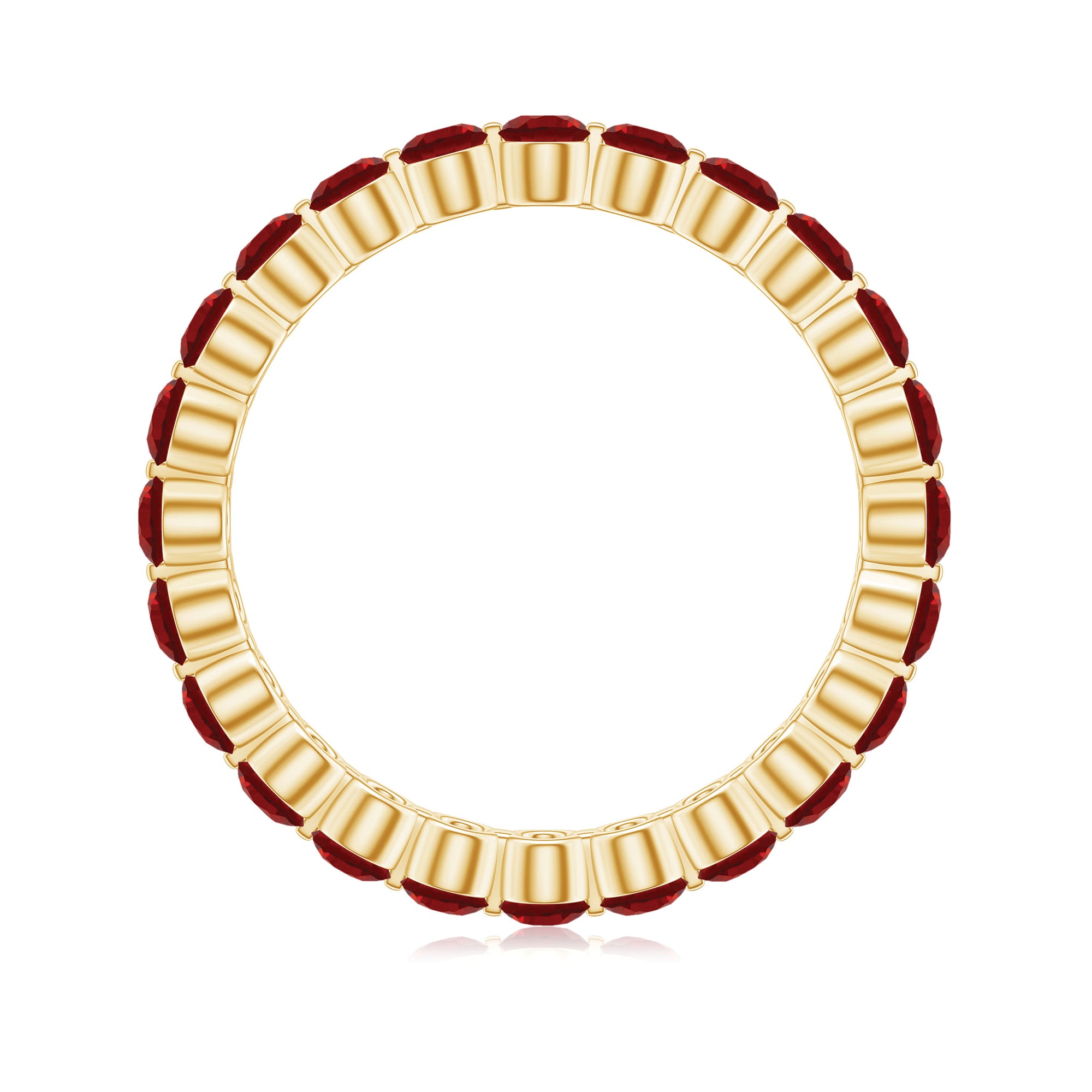 2.5 CT Round Lab-Created Ruby Full Eternity Ring in Gold Lab Created Ruby - ( AAAA ) - Quality - Rosec Jewels