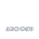 Round Diamond Gold Textured Half Eternity Ring Diamond - ( HI-SI ) - Color and Clarity - Rosec Jewels