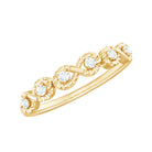 Round Diamond Gold Textured Half Eternity Ring Diamond - ( HI-SI ) - Color and Clarity - Rosec Jewels