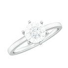 Round Cut Genuine Diamond Solitaire Ring in Illusion Setting Diamond - ( HI-SI ) - Color and Clarity - Rosec Jewels